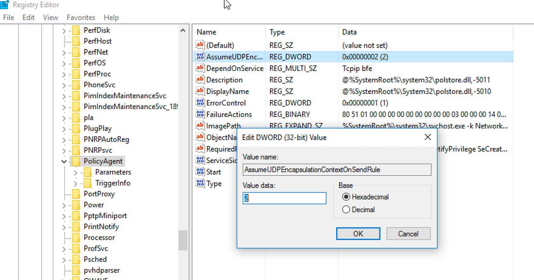 Gdy Windows 10 nie łączy się do serwera IPsec/L2TP